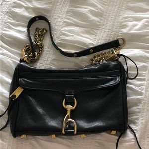 Rebecca Minkoff black and gold mini MAC